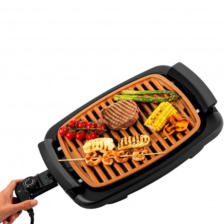 Barbecue Elettrico Antiaderente senza Fumo 1200W Raccogli grasso SMOKELESS Bbq