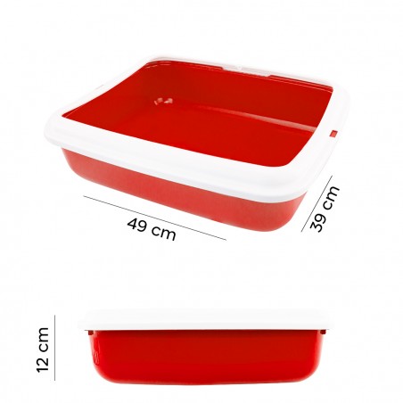 Lettiera Aperta per Gatti BIG 49x39x12H cm con Paletta e Bordi Rialzati 10547