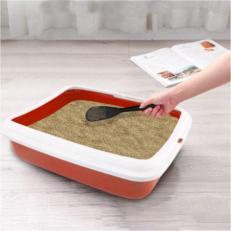 Lettiera Aperta per Gatti BIG 49x39x12H cm con Paletta e Bordi Rialzati 10547