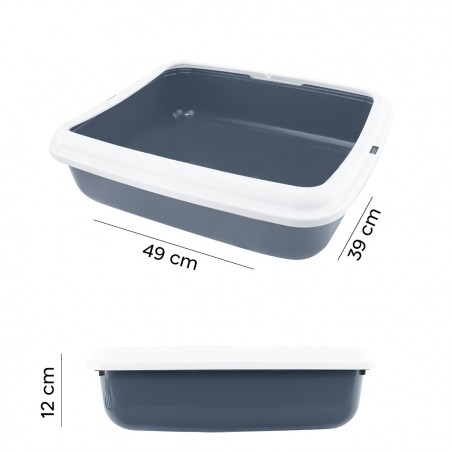 Lettiera Aperta per Gatti BIG 49x39x12H cm con Paletta e Bordi Rialzati 10547