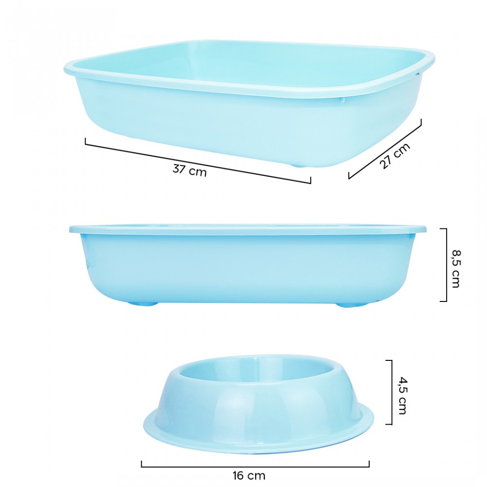 Lettiera Toilette per Gatti 37x27x8.5H cm con...