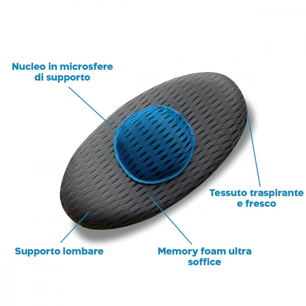 Cuscino Ergonomico Supporto Lombare Memory Foam...