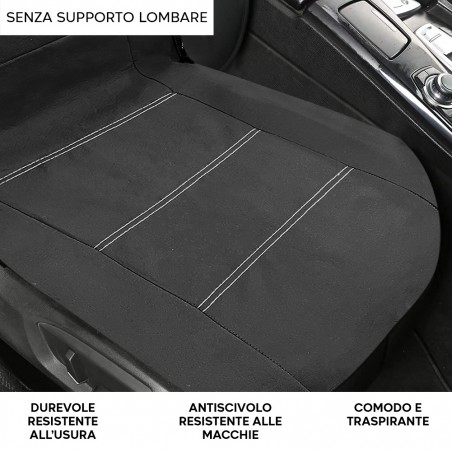 Set Coprisedili Universali per Auto 9pz 937923 Imbottiti e Traspiranti in Grigio