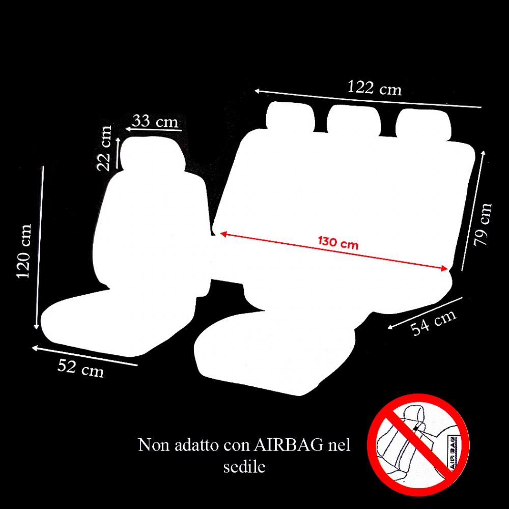 Set Coprisedili Universali per Auto 9pz 937923...