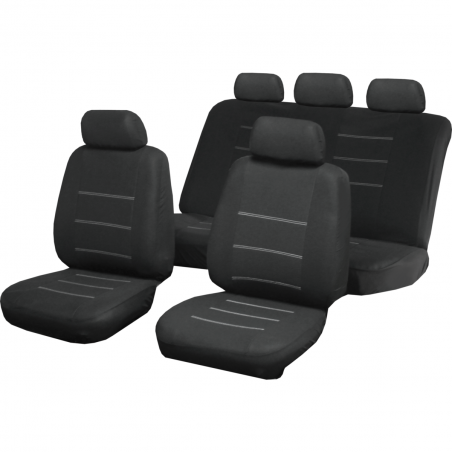 Set Coprisedili Universali per Auto 9pz 937923 Imbottiti e Traspiranti in Grigio