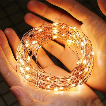 Serie 50 led LUCI NATALIZIE da INTERNO 56104 forma di gocce di luce a batteria