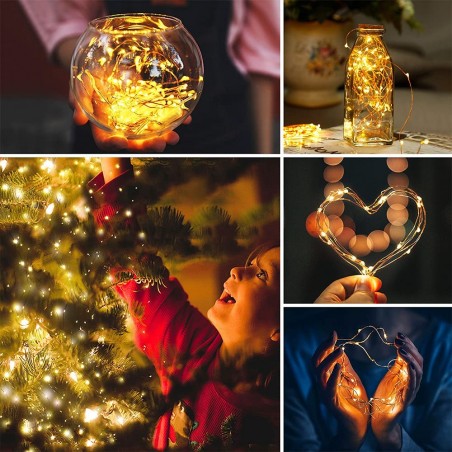 Serie 50 led LUCI NATALIZIE da INTERNO 56104 forma di gocce di luce a batteria