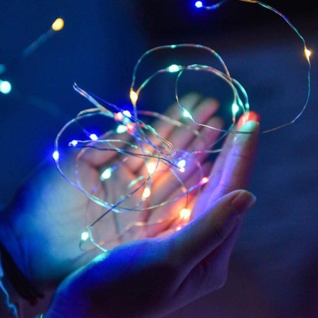 Serie 50 led LUCI NATALIZIE da INTERNO 561042C forma di gocce di luce a batteria