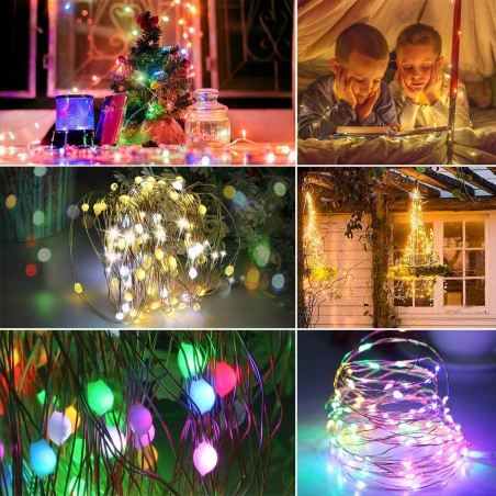 Serie 50 led LUCI NATALIZIE da INTERNO 561042C forma di gocce di luce a batteria