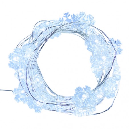 Serie 50 led LUCI NATALIZIE da INTERNO 561086 forma di fiocco di neve a batterie