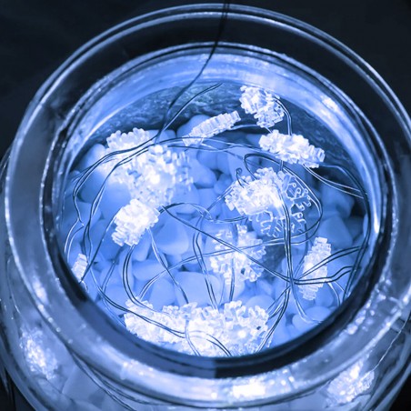 Serie 50 led LUCI NATALIZIE da INTERNO 561086 forma di fiocco di neve a batterie