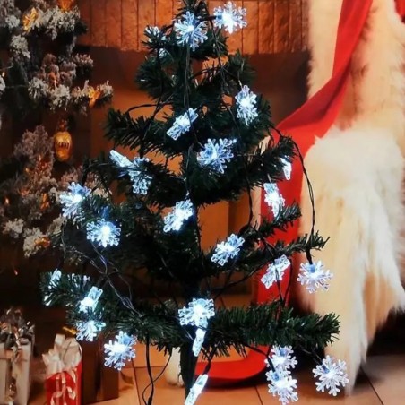 Serie 50 led LUCI NATALIZIE da INTERNO 561086 forma di fiocco di neve a batterie