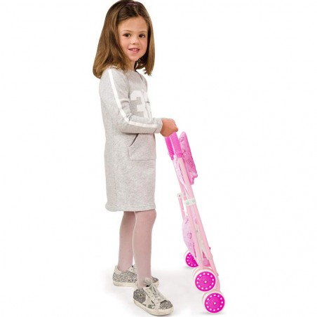 Passeggino per Bambole con Fantasia Orsetti 101245 Carrozzina Giocattolo Rosa
