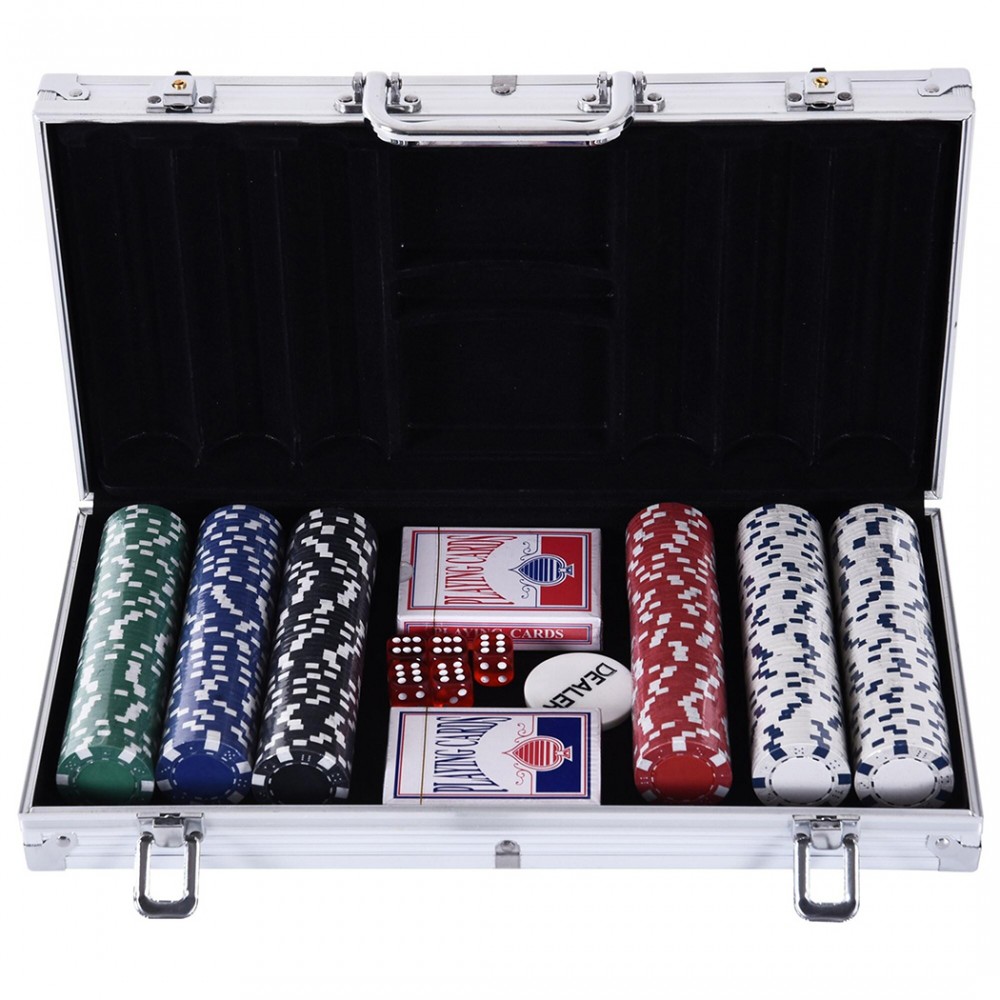 Set per Poker Professionale 300 Fiches con Valigetta e 2 Mazzi di Carte