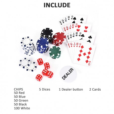 Set per Poker Professionale 300 Fiches con Valigetta e 2 Mazzi di Carte