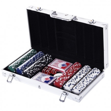 Set per Poker Professionale 300 Fiches con Valigetta e 2 Mazzi di Carte