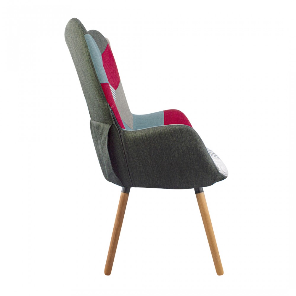 Poltrona Sedia Relax Patchwork Design Moderno...