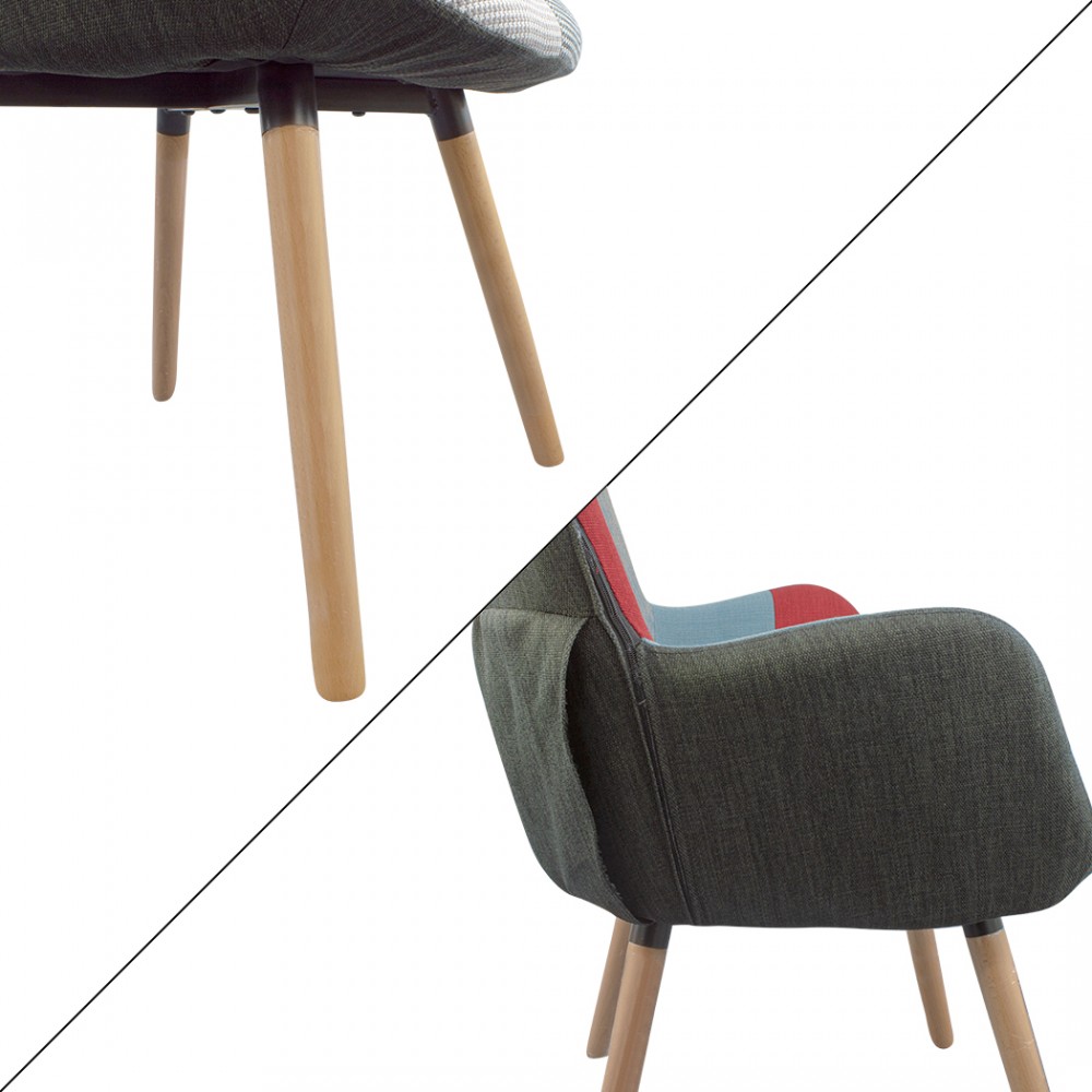 Poltrona Sedia Relax Patchwork Design Moderno...