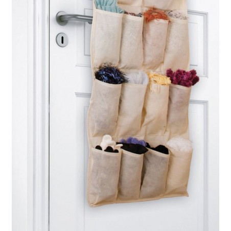 Organizzatore porta oggetti e trucco con specchio centrale 20 tasche salvaspazio
