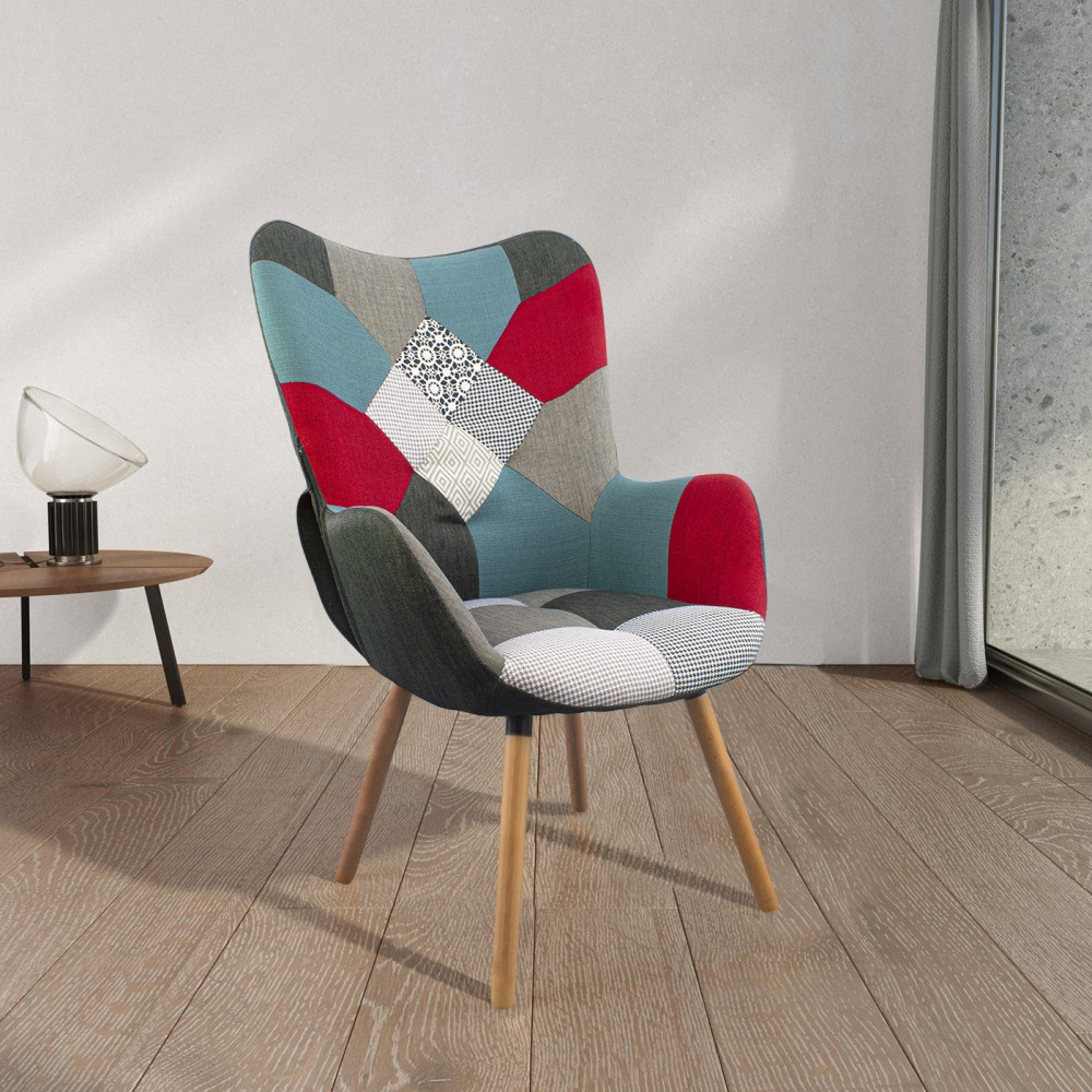 Poltrona Sedia Relax Patchwork Design Moderno...