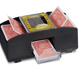 Mescolatore Automatico Carte da Gioco Poker Black Jack Mischia 2 Mazzi di Carte