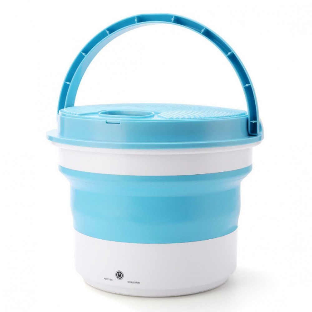 Image of Mini Lavatrice Portatile Pieghevole da Campeggio Sterilizzatore di Indumenti Azzurro052