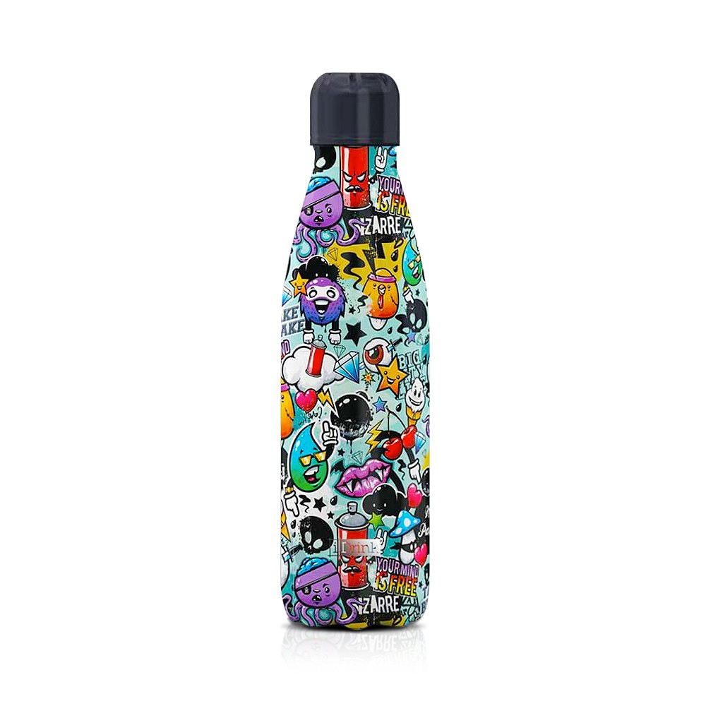 Bottiglia Termica GRAFFITI da 500ml Doppia Parete in Acciaio NO BPA ID0085