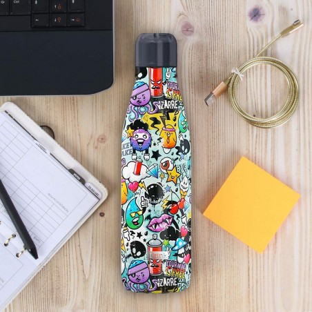 Bottiglia Termica GRAFFITI da 500ml Doppia Parete in Acciaio NO BPA ID0085