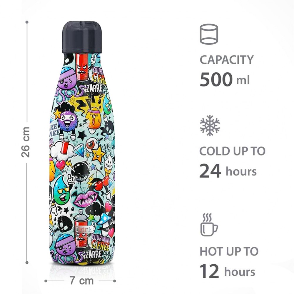 Bottiglia Termica GRAFFITI da 500ml Doppia...