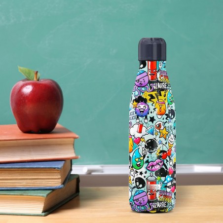 Bottiglia Termica GRAFFITI da 500ml Doppia Parete in Acciaio NO BPA ID0085