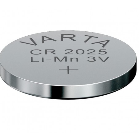 Blister 2 Pile al Litio Varta CR2025 Pile a Bottone 3V 230 mAh in Acciaio