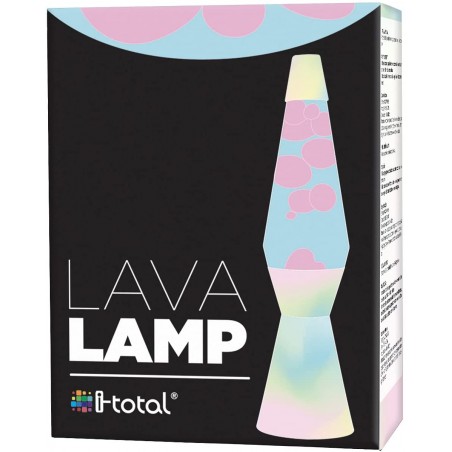 Lampada Lava Lamp 40cm XL1779 Rainbow Dream Base Colori Pastello Magma Rosa