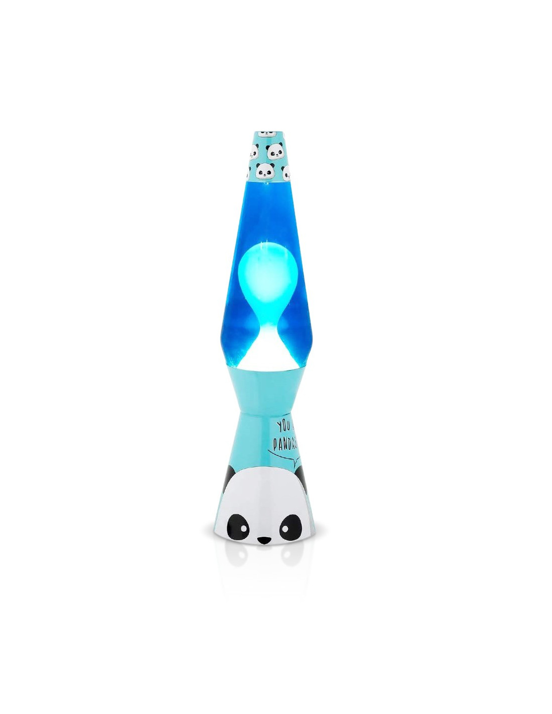 Lampada Lava Lamp 40 cm XL1773 Base Silver e Magma Blu e Bianco