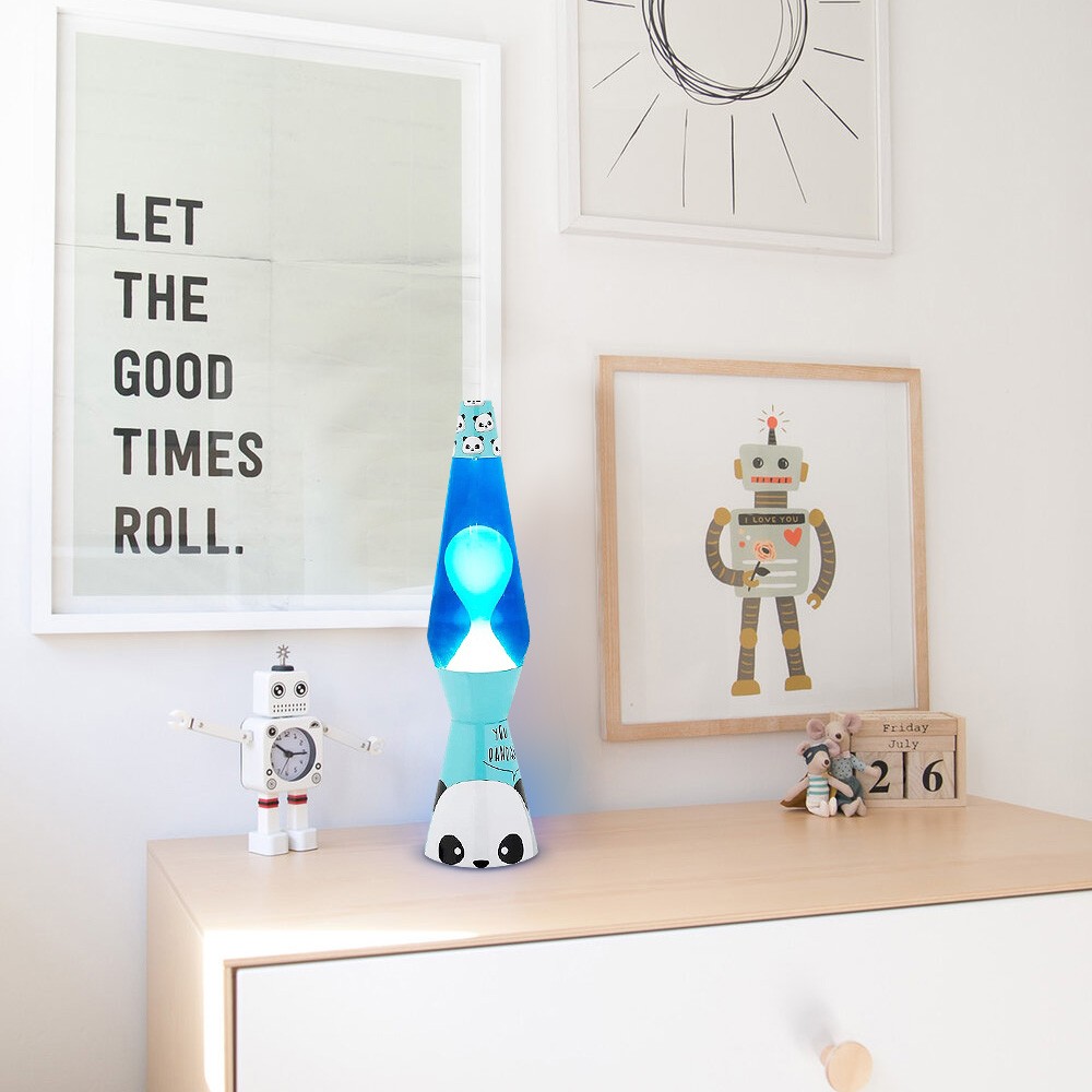 Lampada Lava Lamp 40cm XL1775 Base Azzurra con...