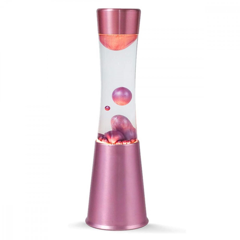 Lampada Lava Lamp 30cm XL1761 Base Lucida Rosa e Magma Rosa Design