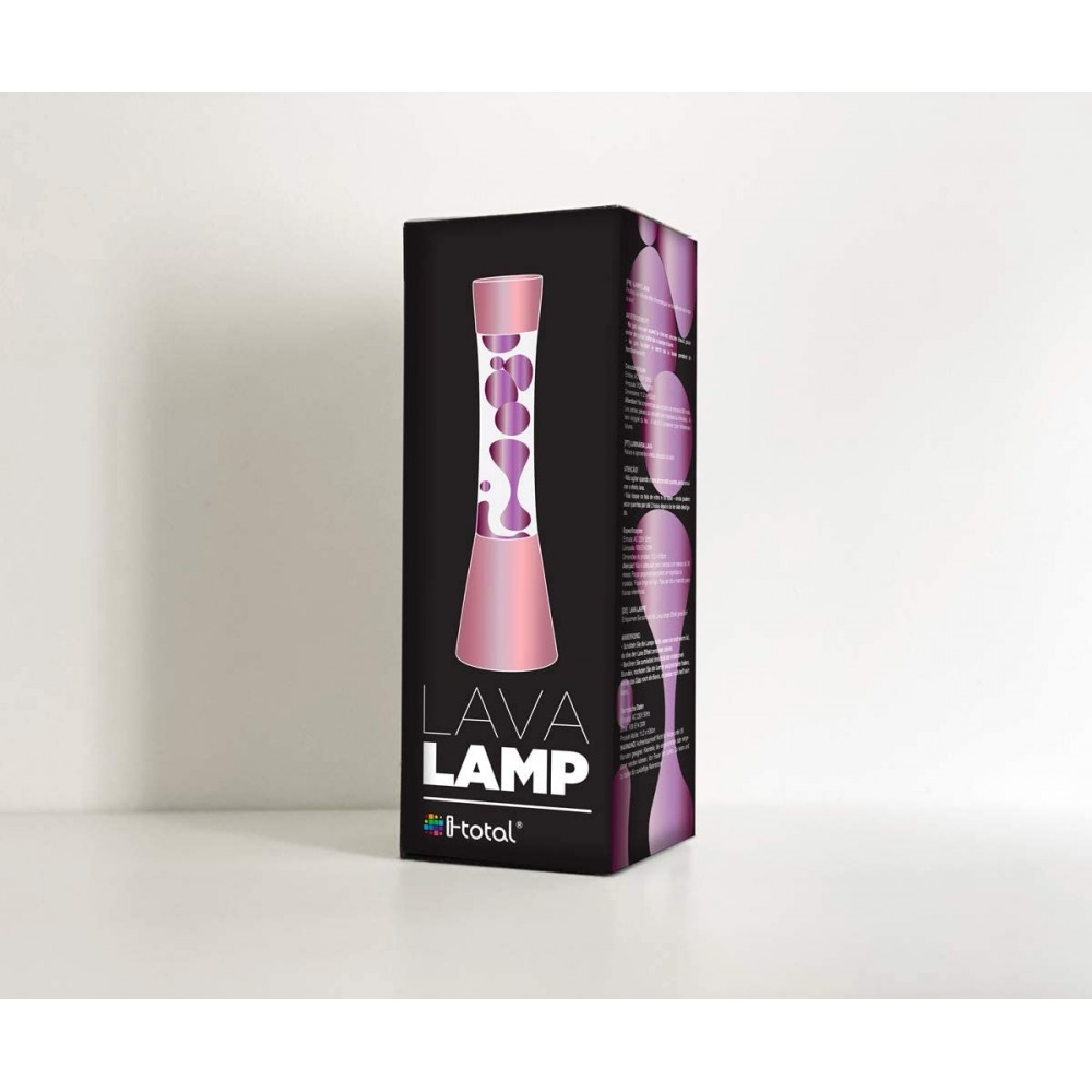 Lampada Lava Lamp 30cm XL1761 Base Lucida Rosa...