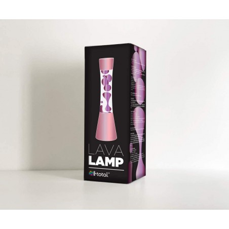 Lampada Lava Lamp 30cm XL1761 Base Lucida Rosa e Magma Rosa Design Moderno