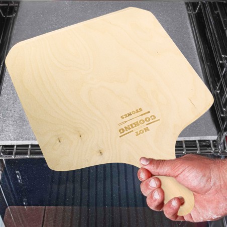 Kit per Pizza in Pietra Lavica 100% Naturale 34x40cm Cottura in 5 Minuti