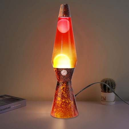 Lampada Lava Lamp 40cm XL1781 Base Fantasia Volcano e Magma Rosso Design Moderno