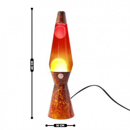 Lampada Lava Lamp 40cm XL1781 Base Fantasia Volcano e Magma Rosso Design Moderno