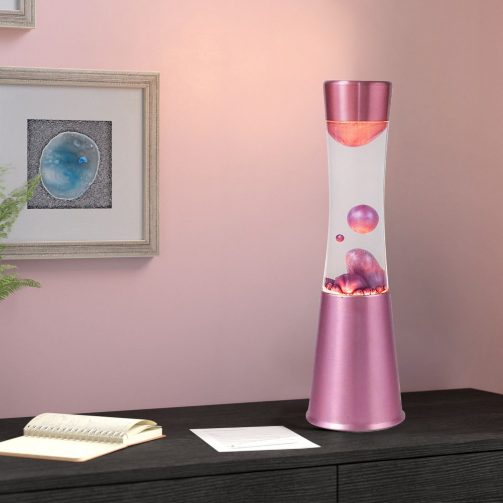 Lampada Lava Lamp 30cm XL1761 Base Lucida Rosa...