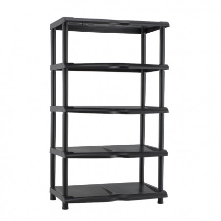 Scarpiera Scaffale KIPIT con 5 Ripiani 259950 in Plastica Nera 80x30x48H Cm