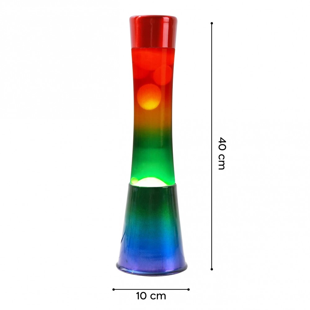 Lampada Lava Lamp 40cm XL1782 Base Rainbow e...
