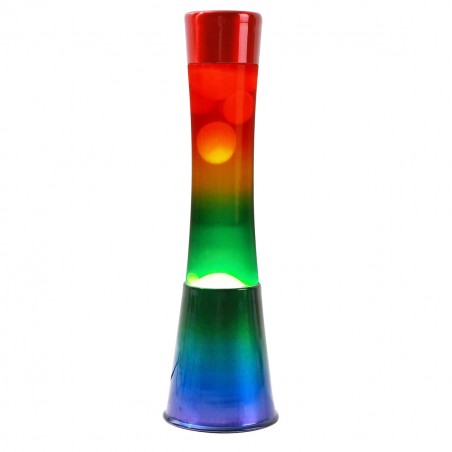 Lampada Lava Lamp 40cm XL1782 Base Rainbow e Magma Multicolore Design Moderno