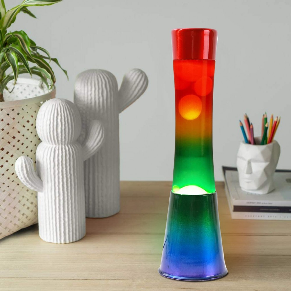 Lampada Lava Lamp 40cm XL1782 Base Rainbow e...