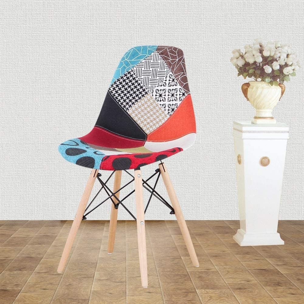 Set di 4 Sedie Fantasy in tessuto Patchwork...