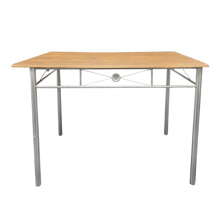 Set Tavolo Rettangolare e 4 Sedie ALDO in MDF Legno Marrone e Metallo 536056