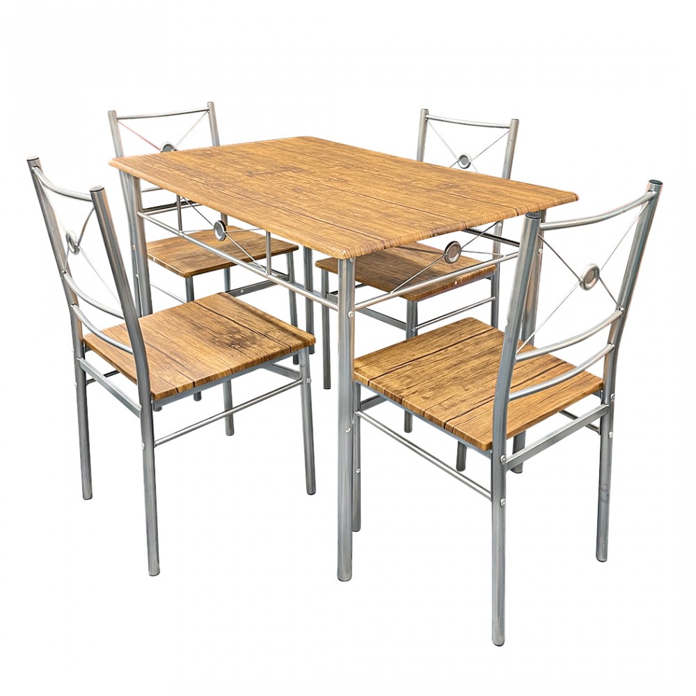 Set Tavolo Rettangolare e 4 Sedie ALDO in MDF...