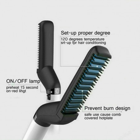 Piastra Spazzola 2 in 1 per Barba e Capelli 478962 Modelling Comb Districa Barba