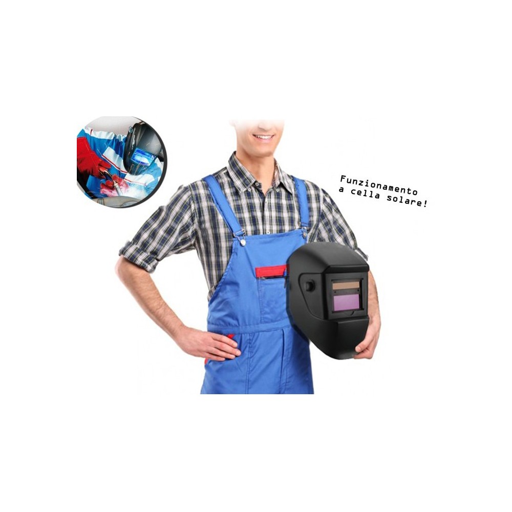 Elmetto per saldature ad oscuramento automatico adatto per MMA MIG-MAG e TIG con pannello solare